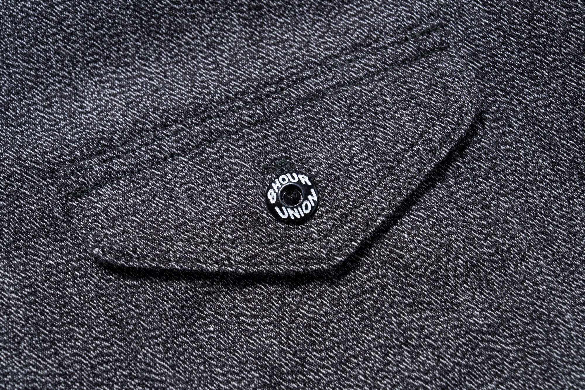 MS25109 8HU CIGARETTE POCKET MOCK-TWIST CHAMBRAY WORK SHIRT - BLACK