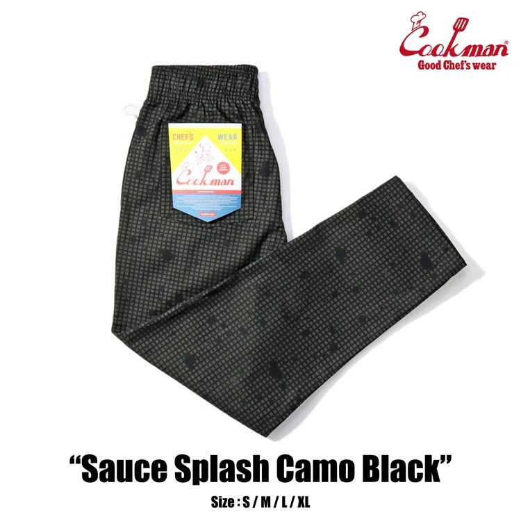 CHEF PANTS SAUCE SPLASH CAMO - BLACK
