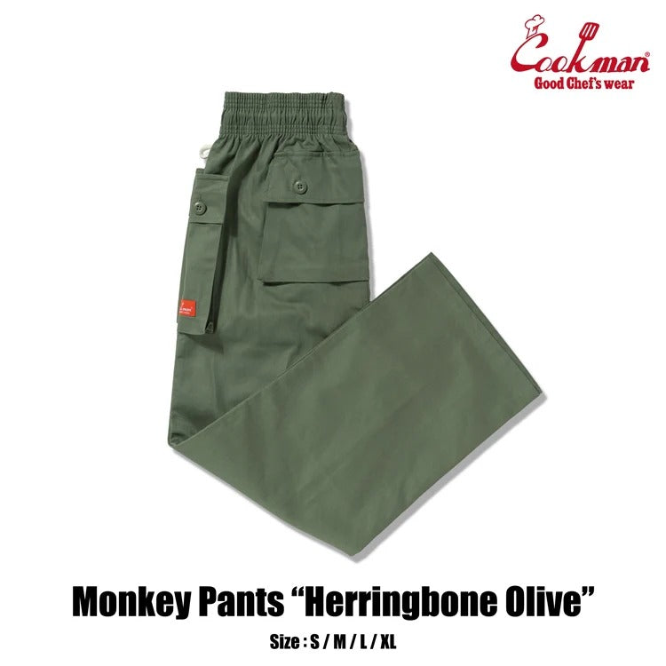 MONKEY PANTS HERRINGBONE - OLIVE