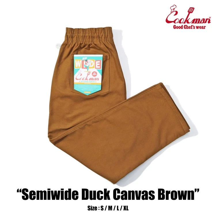 CHEF PANTS SEMIWIDE DUCK CANVAS - BROWN