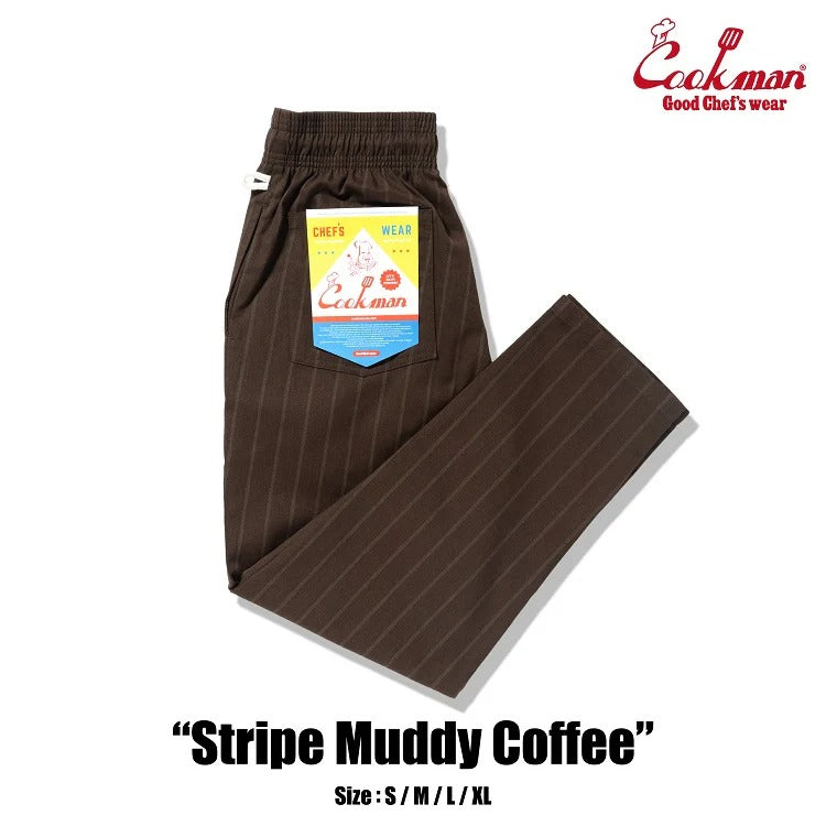 CHEF PANTS STRIPE MUDDY - Coffee