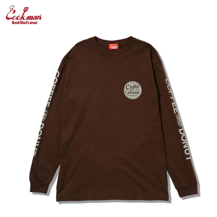 LONG SLEEVE TEES COFFEE & DONUT - DARK BROWN