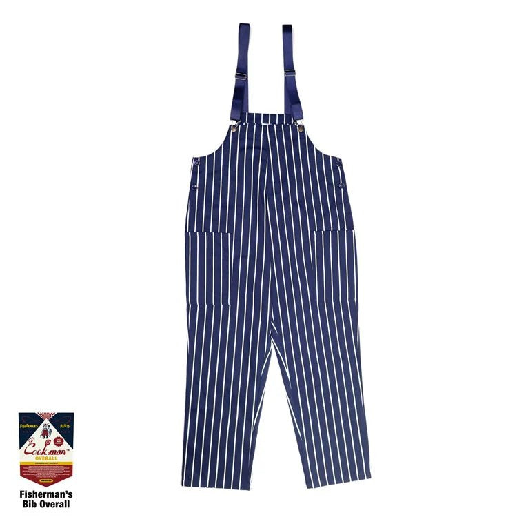 FISHERMAN'S BIB OVERALL STRIPE - NAVY
