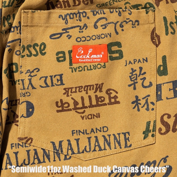 CHEF PANTS SEMIWIDE WASHED DUCK CANVAS CHEERS - BEIGE