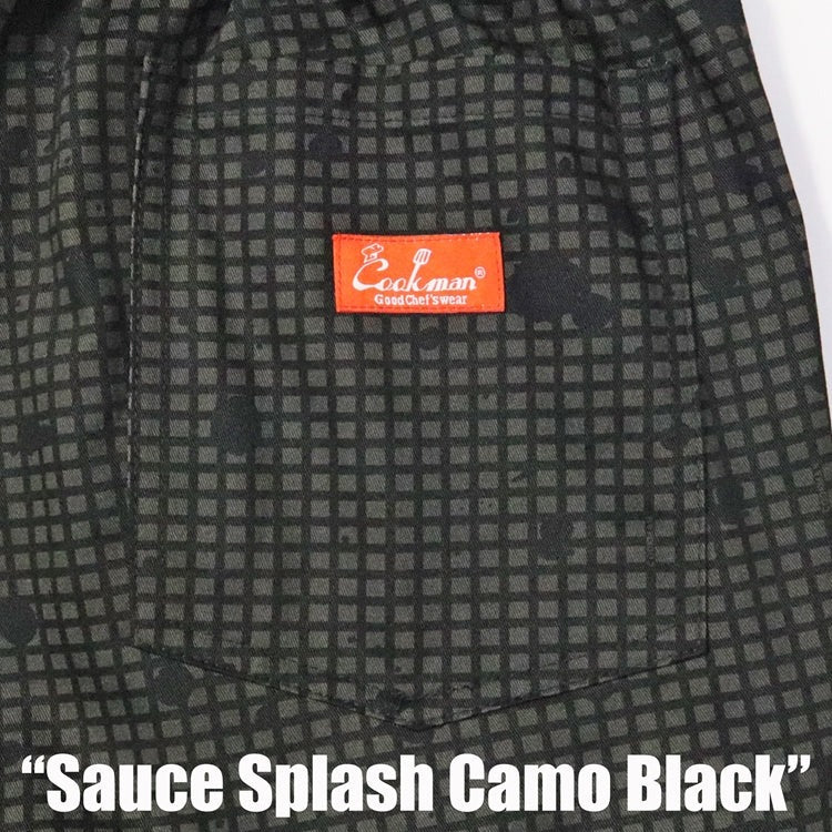 CHEF PANTS SAUCE SPLASH CAMO - BLACK