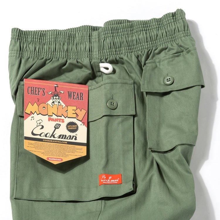 MONKEY PANTS HERRINGBONE - OLIVE