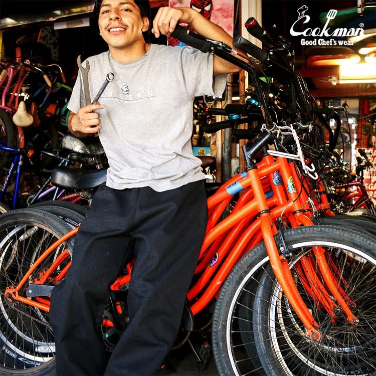 CHEF PANTS SEMIWIDE DUCK CANVAS - BLACK