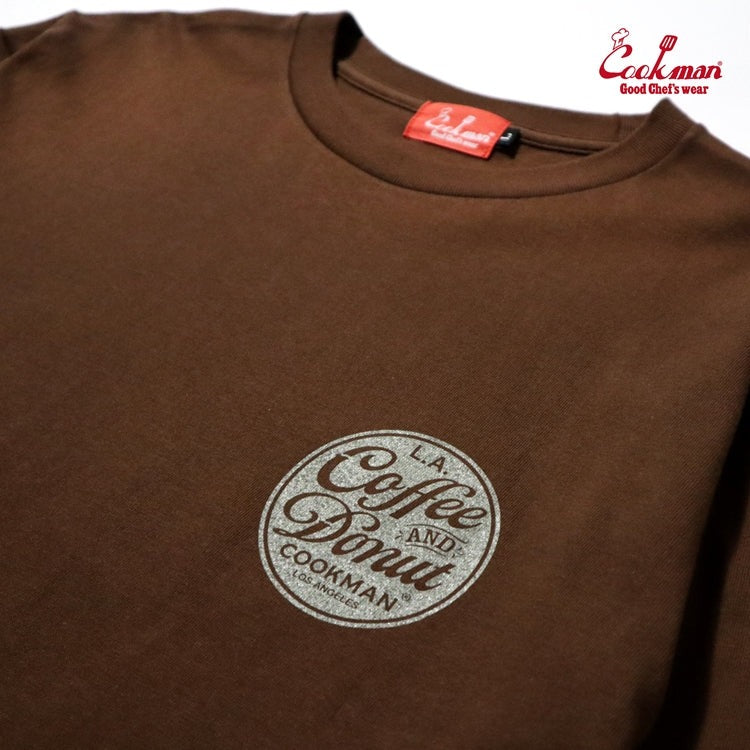 LONG SLEEVE TEES COFFEE & DONUT - DARK BROWN