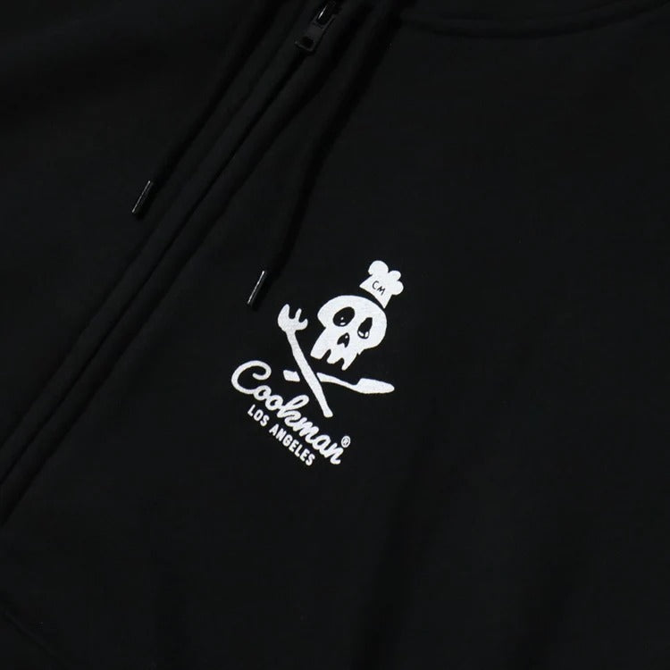 ZIP UP HOODIE SKULL - BLACK