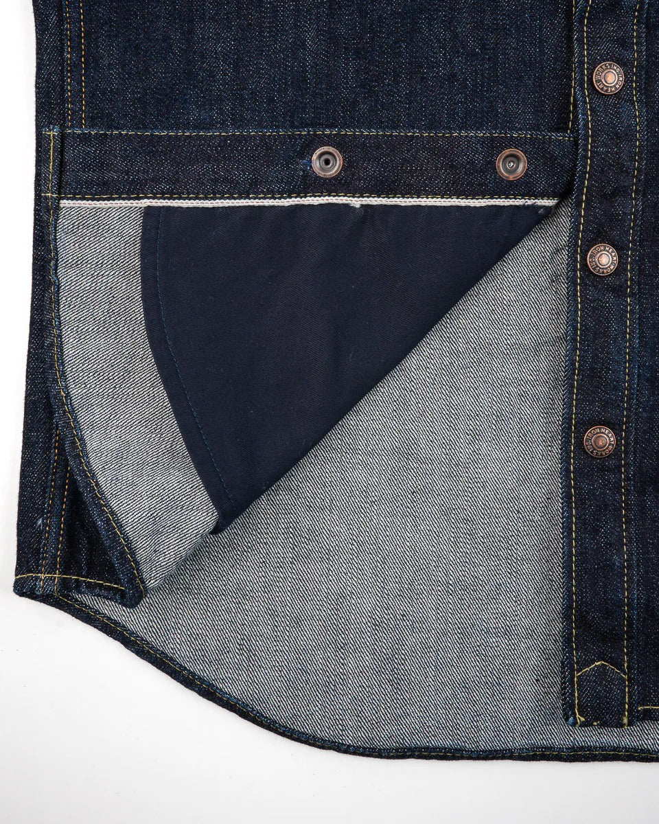 IHSH-427-IND 16OZ SELVEDGE DENIM CPO SHIRT - INDIGO