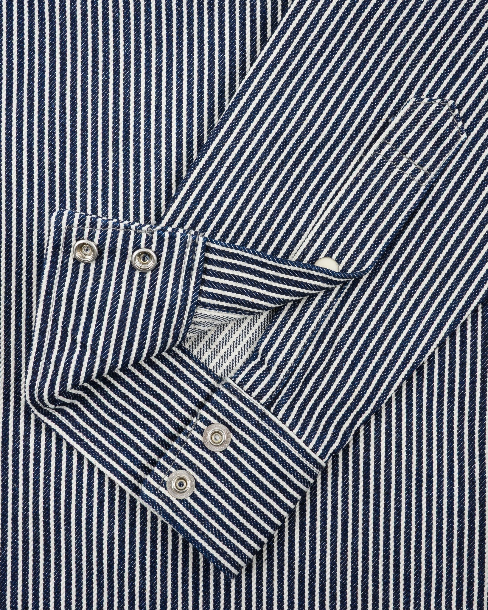 IHSH-07 12oz Hickory Stripe Western Shirt - INDIGO