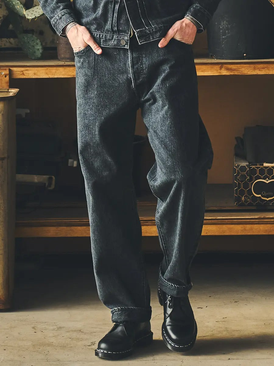 FN-DB003C PANTS - BLACK WIDE TAPERED - BLACK