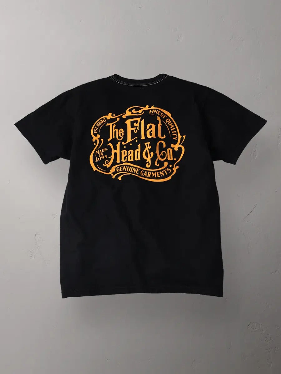 FN-THC-044 T-SHIRT - THE FLAT HEAD & CO - BLACK