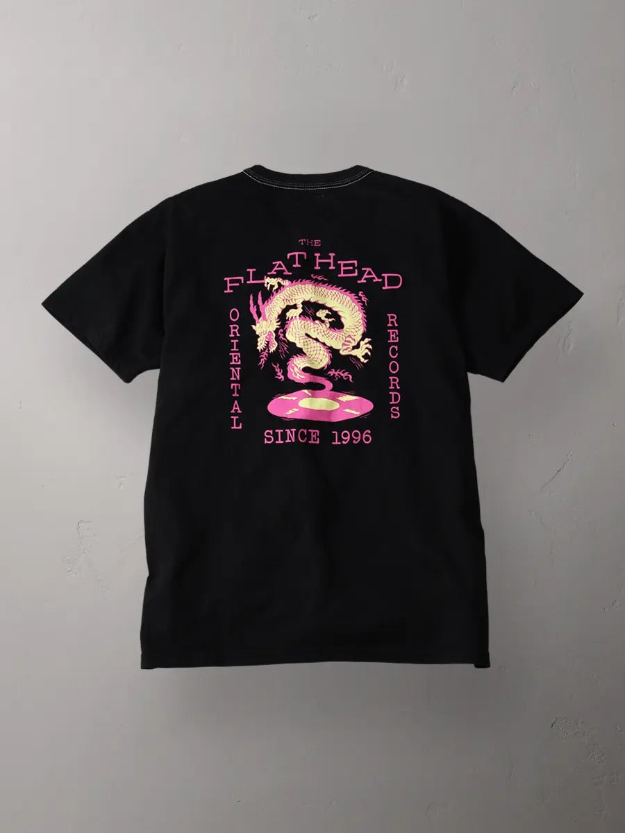 FN-THC-049 T-SHIRT - THE FLAT HEAD RECORDS - BLACK