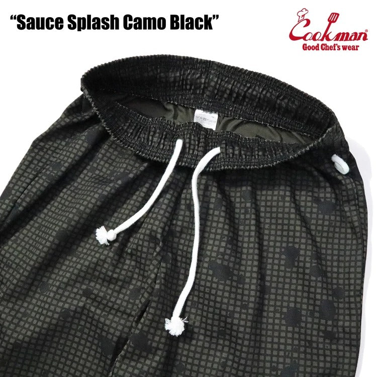 CHEF PANTS SAUCE SPLASH CAMO - BLACK