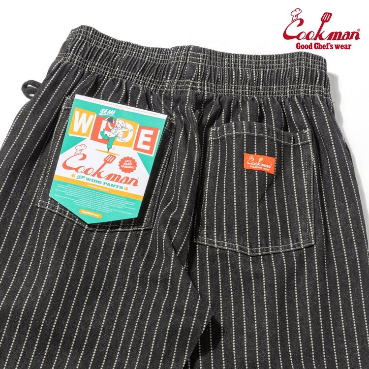 CHEF PANTS SEMIWIDE WABASH DENIM - BLACK