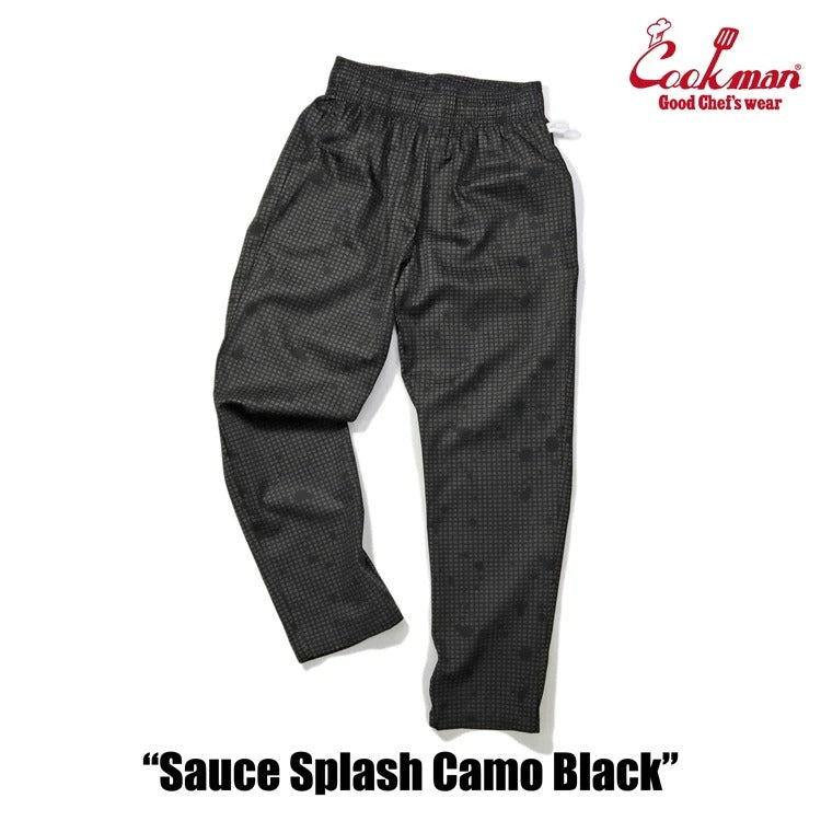 CHEF PANTS SAUCE SPLASH CAMO - BLACK