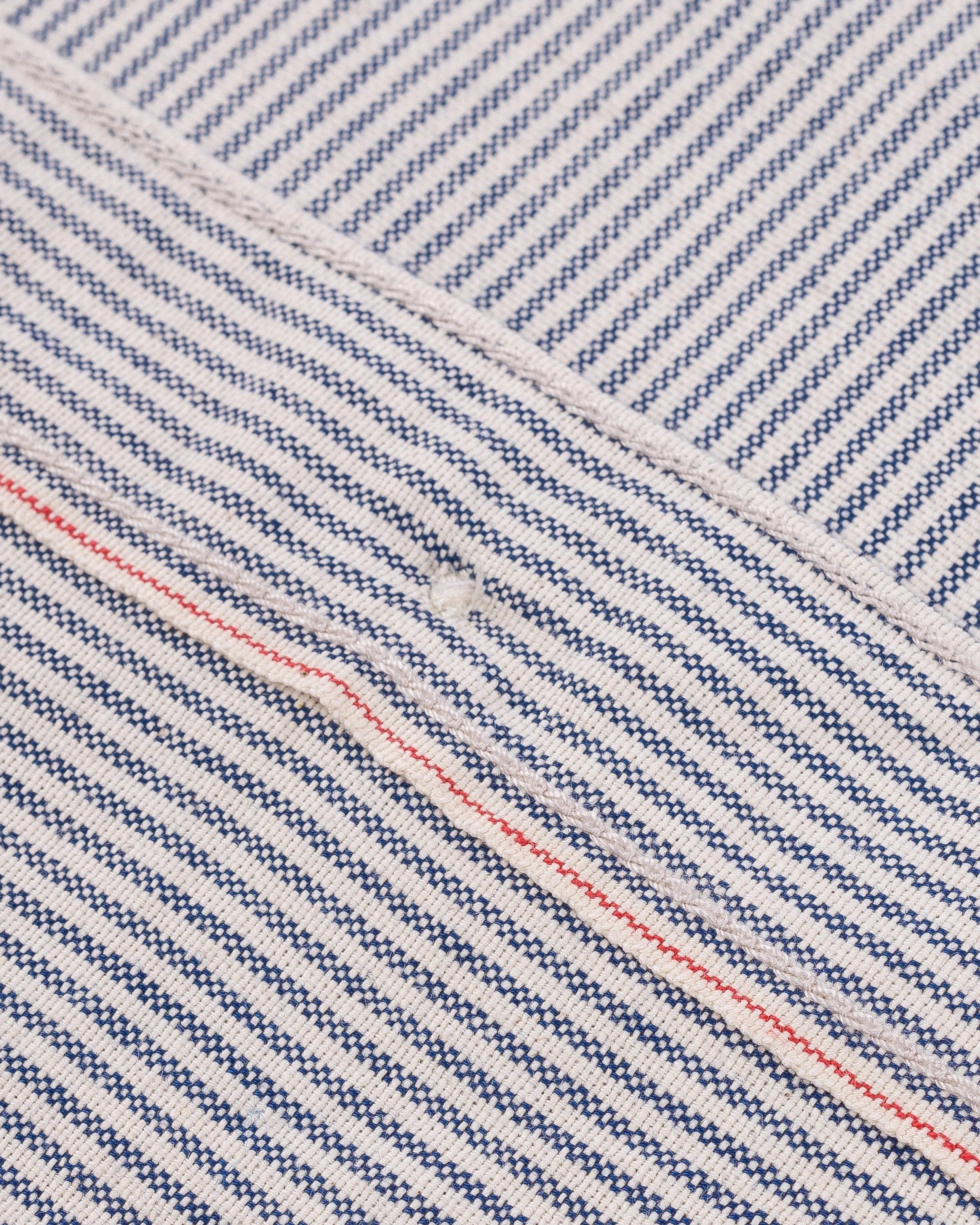 IHSH-420 5oz Selvedge Ox Cloth Short Sleeved Work Shirt - HICKORY STRIPE