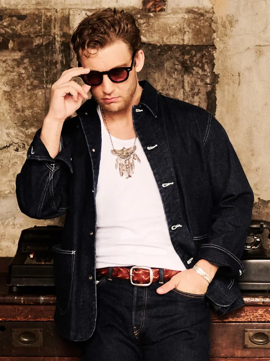 FN-OJ-DC201F 12.5oz DENIM JACKET - COVERALL FADE - INDIGO