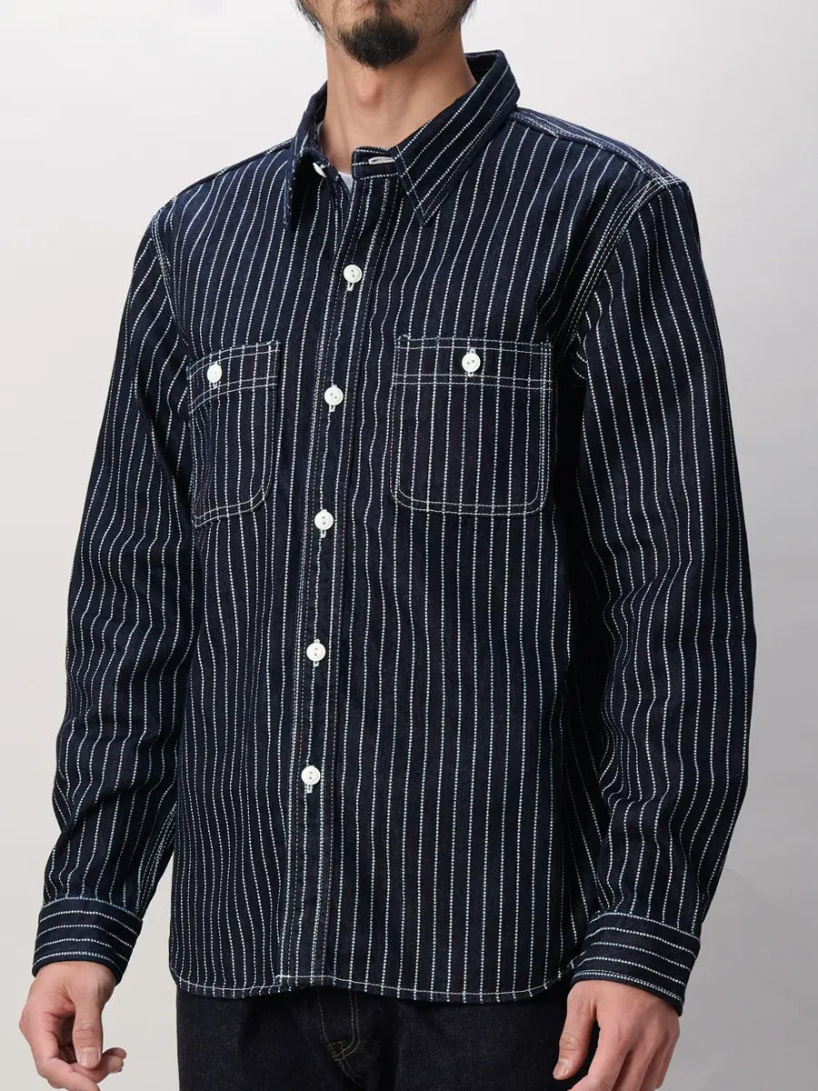 FN-SDK-702L 10OZ WABASH WORK SHIRT - BLUE