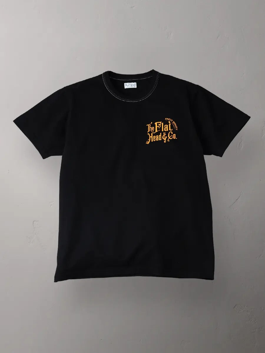 FN-THC-044 T-SHIRT - THE FLAT HEAD & CO - BLACK