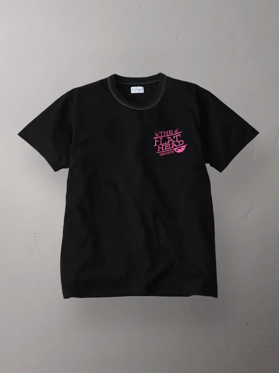 FN-THC-049 T-SHIRT - THE FLAT HEAD RECORDS - BLACK