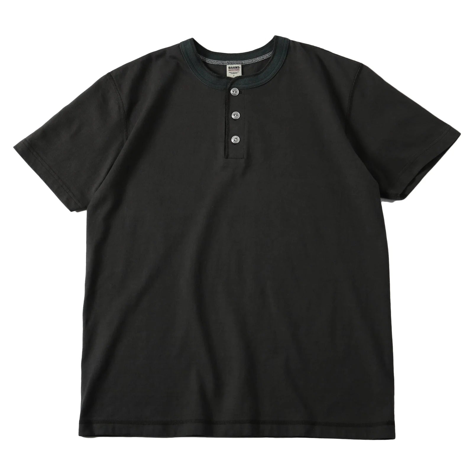 BR-8146SP STANDARD COZUN Henry Neck T-Shirt (Button Works) - BLACK