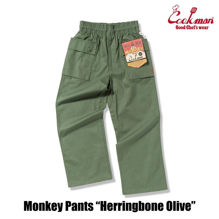 MONKEY PANTS HERRINGBONE - OLIVE