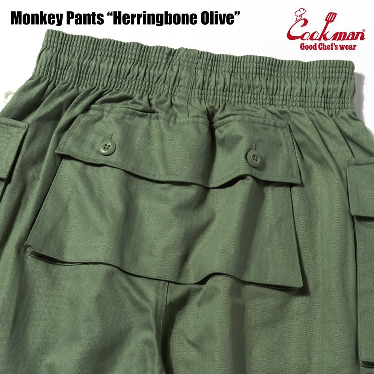 MONKEY PANTS HERRINGBONE - OLIVE