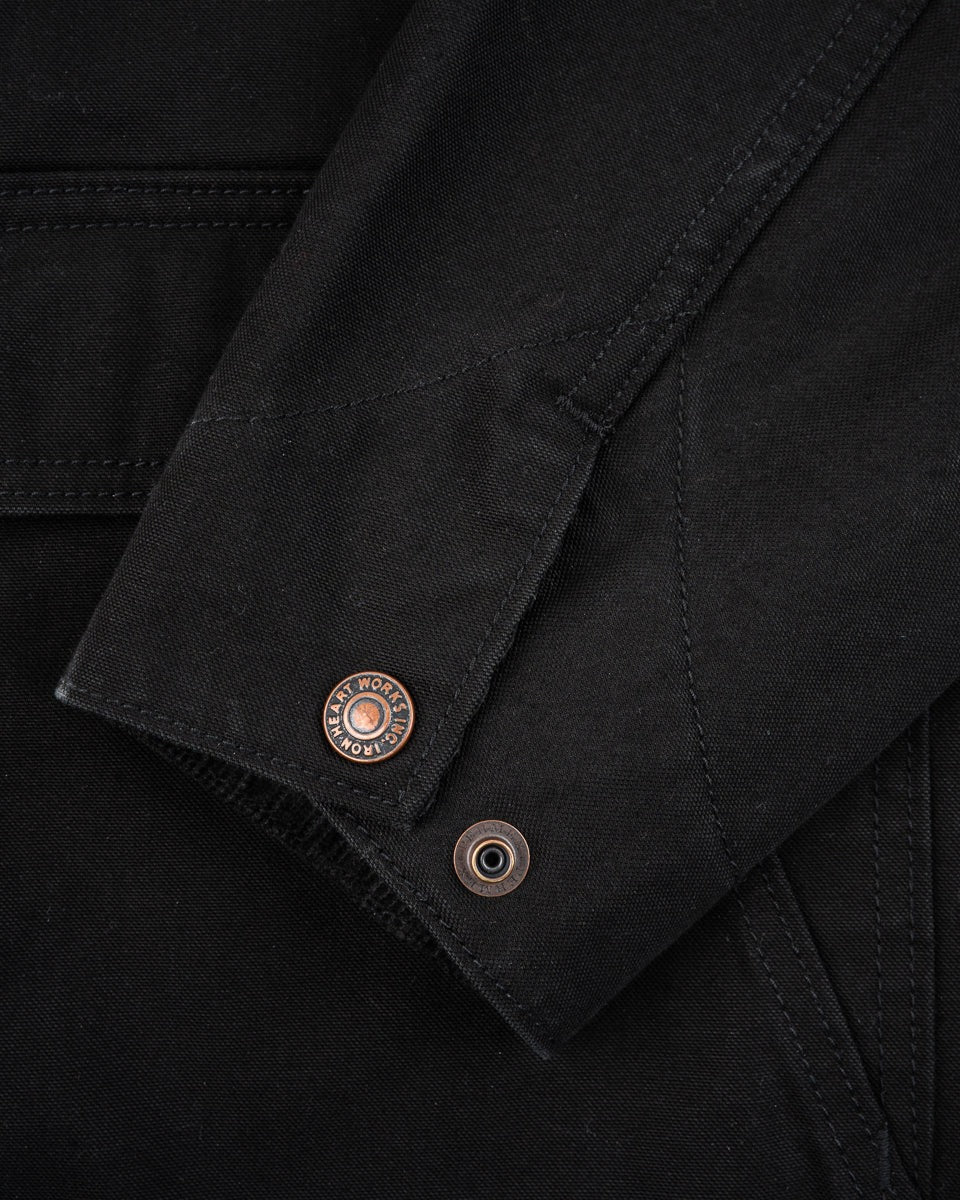 IHJ-148-BLK 10OZ KURASHIKIZOME® ORGANIC COTTON DUCK CHORE JACKET - BLACK