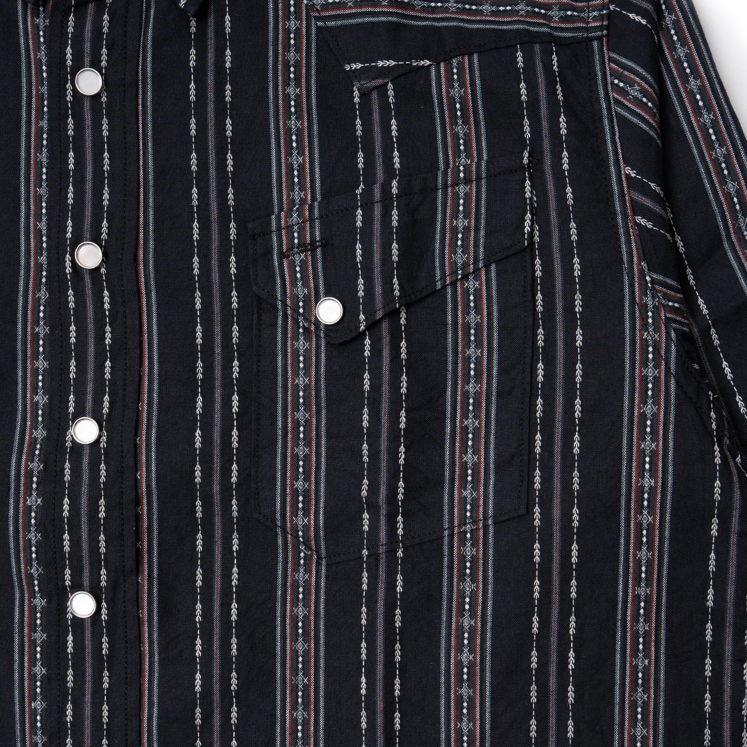 SC29462 NATIVE AMERICAN DOBBY STRIPE L/S WORK SHIRT - BLACK