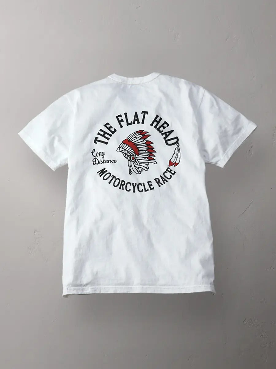 FN-THC-048 T-SHIRT - MOTORCYCLE RACE - WHITE