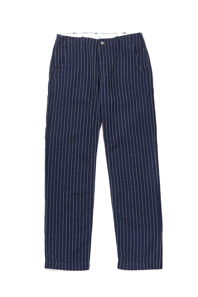 LP-1180-1 Stitch Stripe Comfortable Trousers - INDIGO X THICK STRIPE