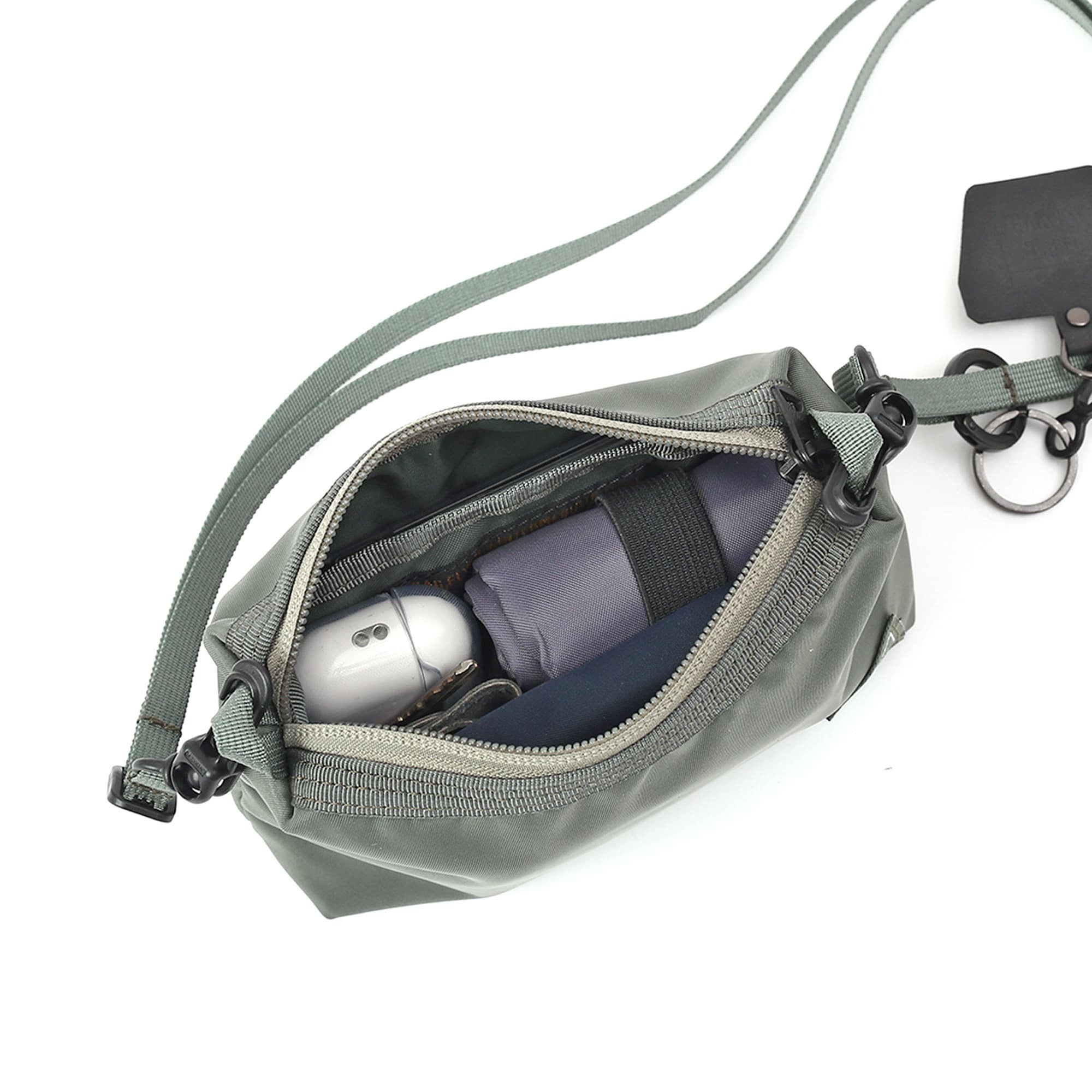 HSP-0177 FLYER'S SUPPLY 2way shoulder pouch (L) - SAGE GREEN