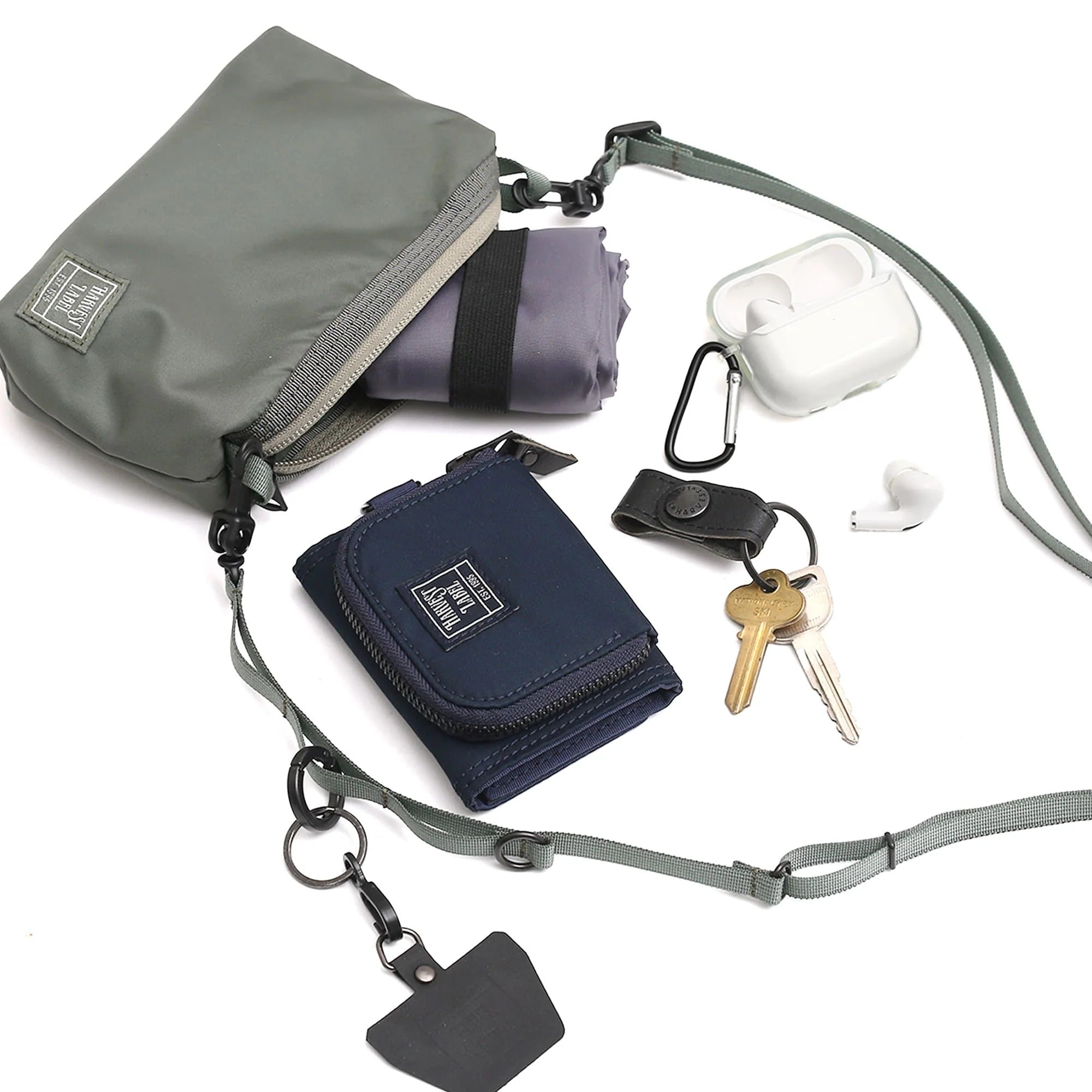 HSP-0177 FLYER'S SUPPLY 2way shoulder pouch (L) - SAGE GREEN