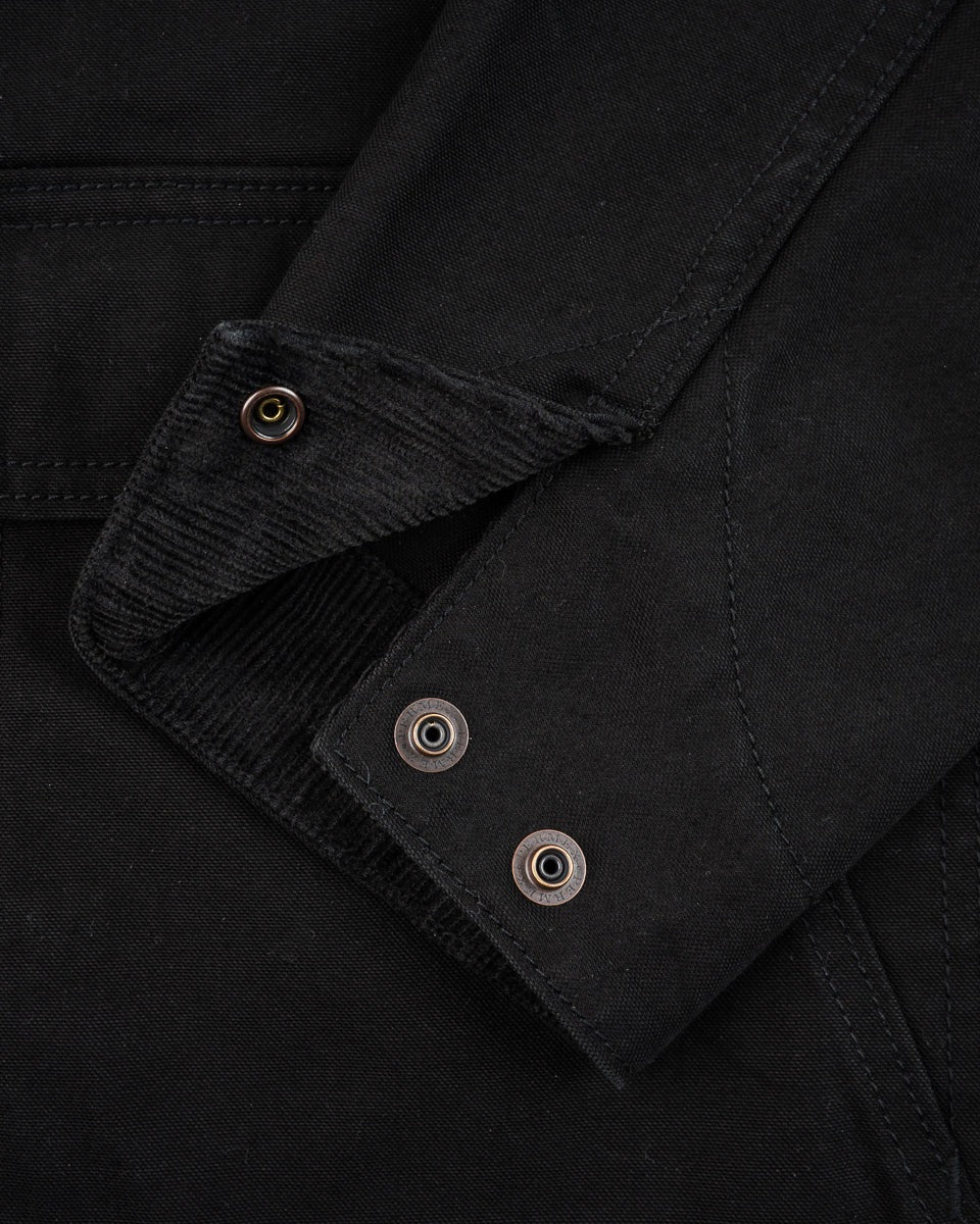 IHJ-148-BLK 10OZ KURASHIKIZOME® ORGANIC COTTON DUCK CHORE JACKET - BLACK