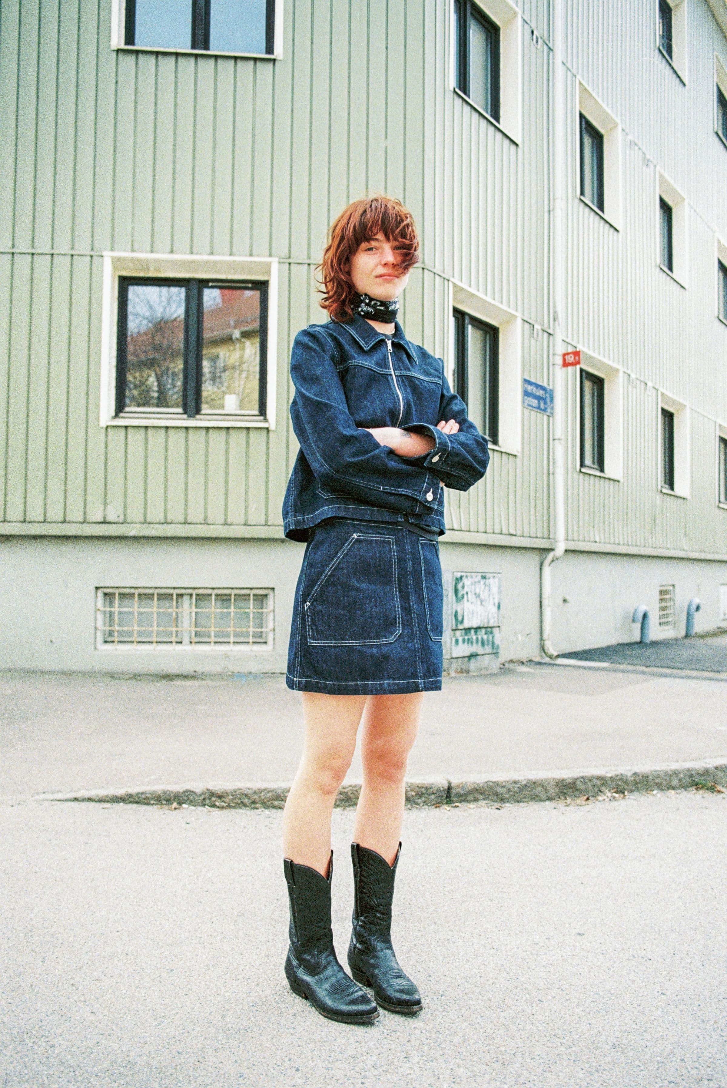 Anja Workwear Denim Jacket - Dark Blue