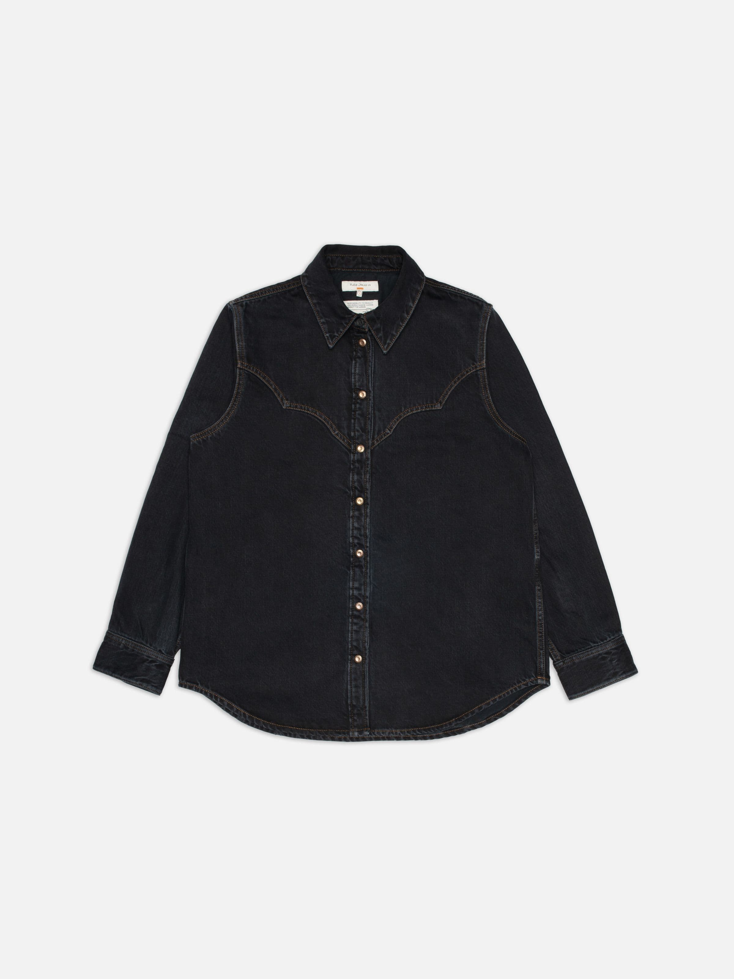 Lotta Western Cut Denim Shirt - Black