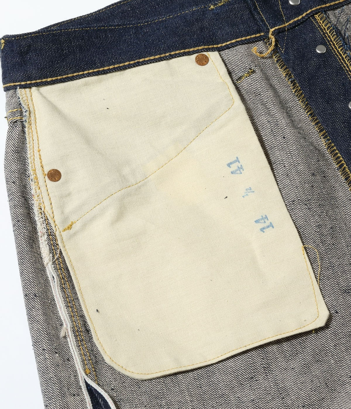 SC49001 SUGAR CANE Super “Denim” Collectibles #01 14oz. BLUE DENIM WAIST OVERALLS “S1945” MODEL - INDIGO