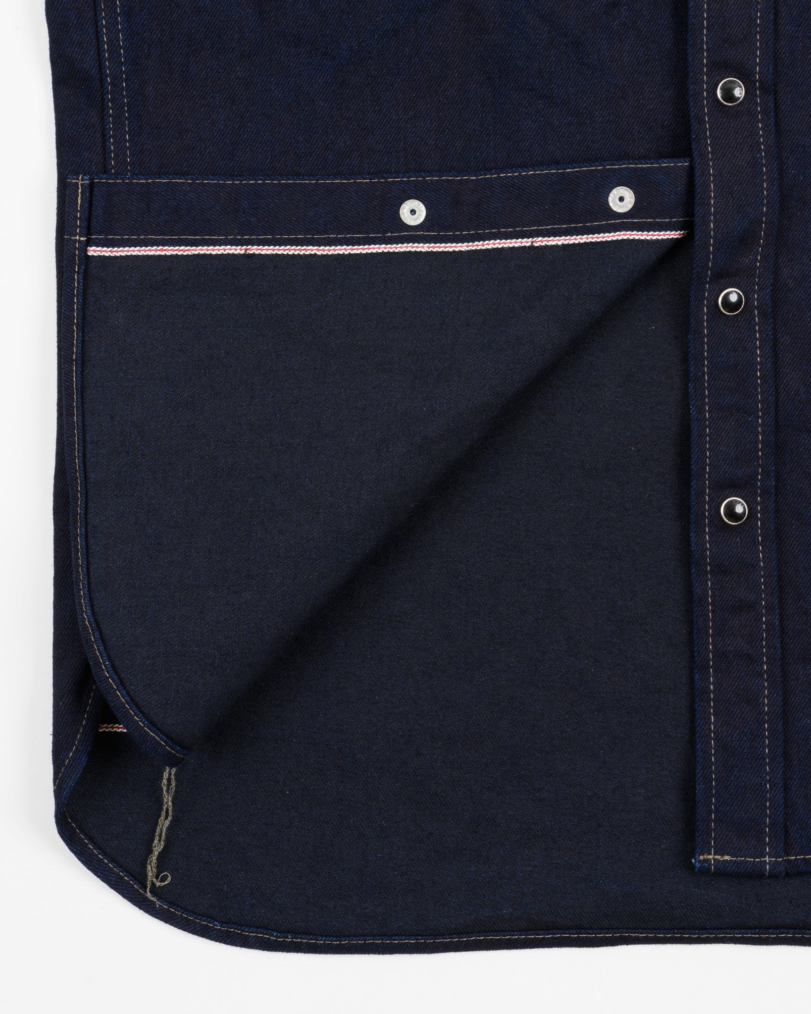 IHSH-295 14oz Selvedge Denim Western Shirt - INDIGO