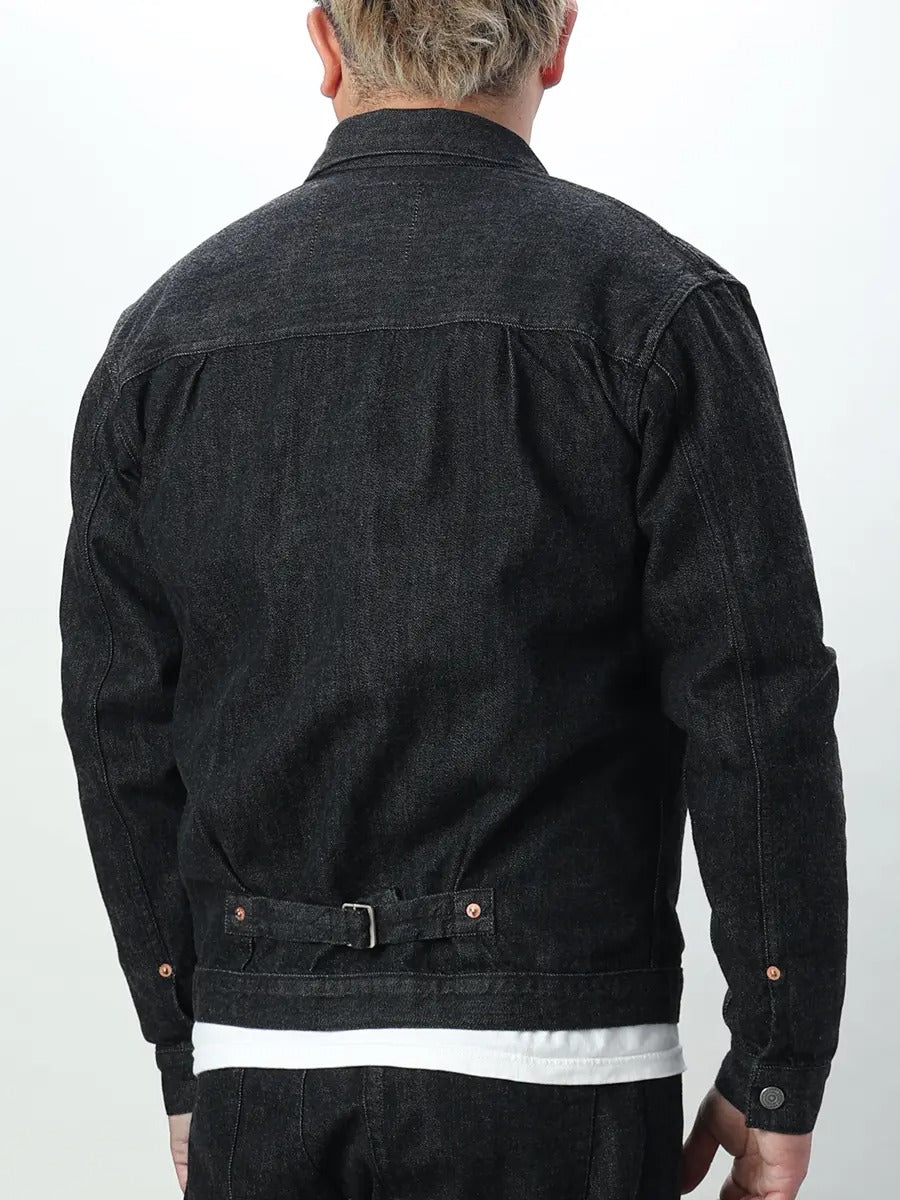 FN-OJ-DB001 JACKET 12.5oz BLACK DENIM 40's - BLACK
