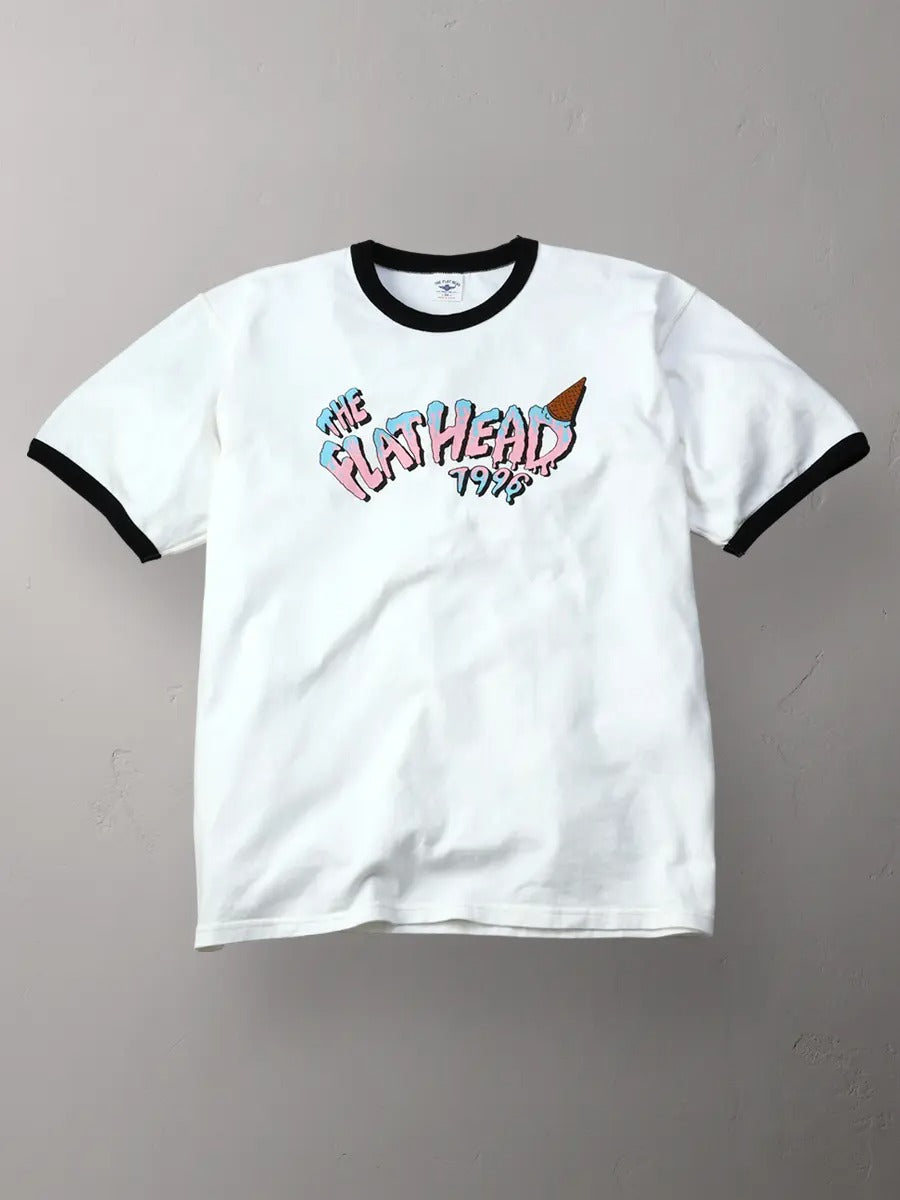 FN-TMR-101 T-SHIRT - THE FLAT HEAD - WHITE x BLACK