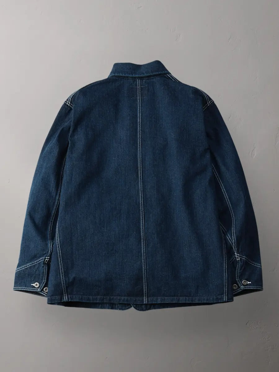 FN-OJ-DC201F 12.5oz DENIM JACKET - COVERALL FADE - INDIGO