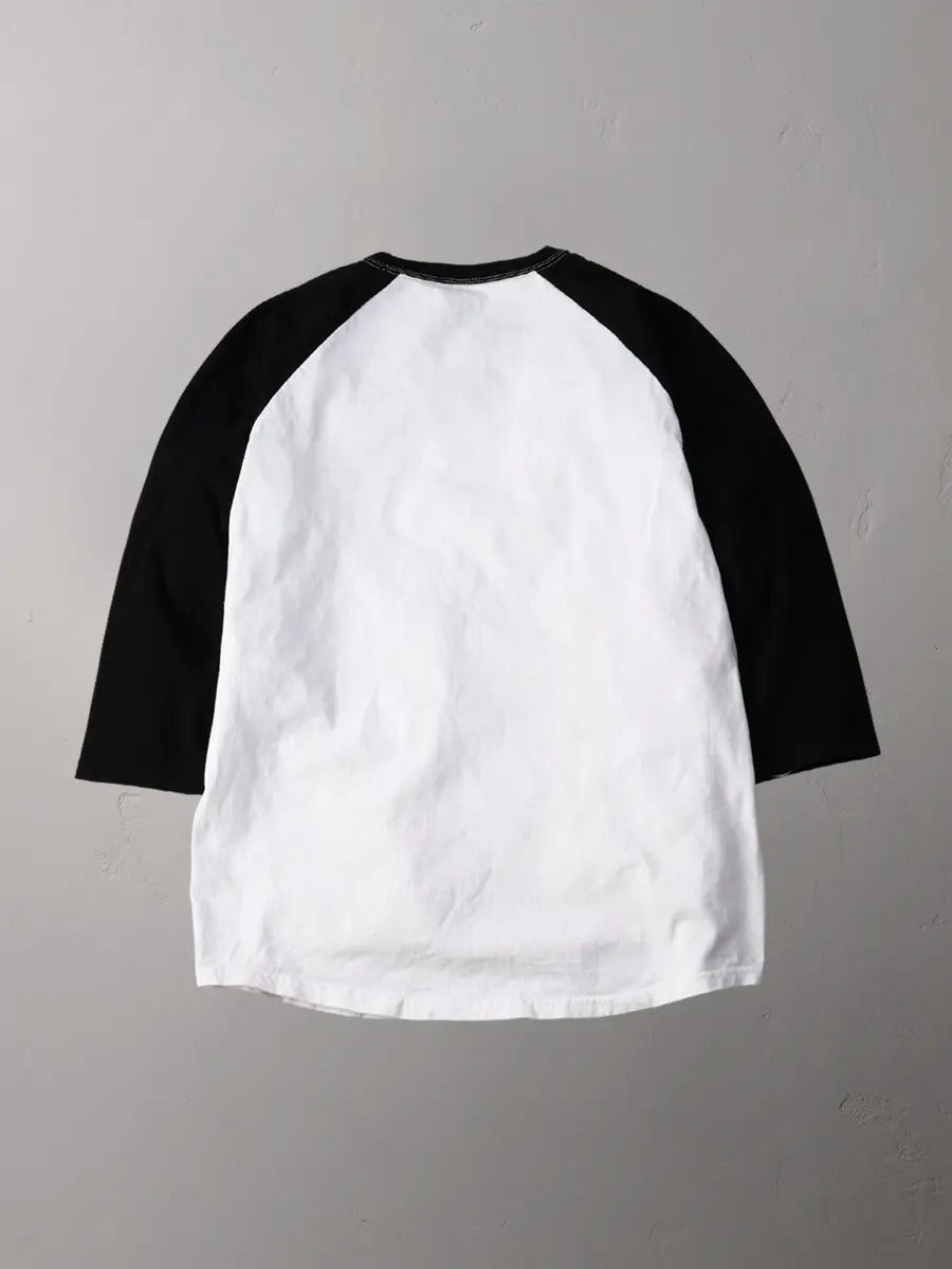 FN-TSRB-003 RAGLAN Q/S T-SHIRT - R.T.W - WHITE/BLACK