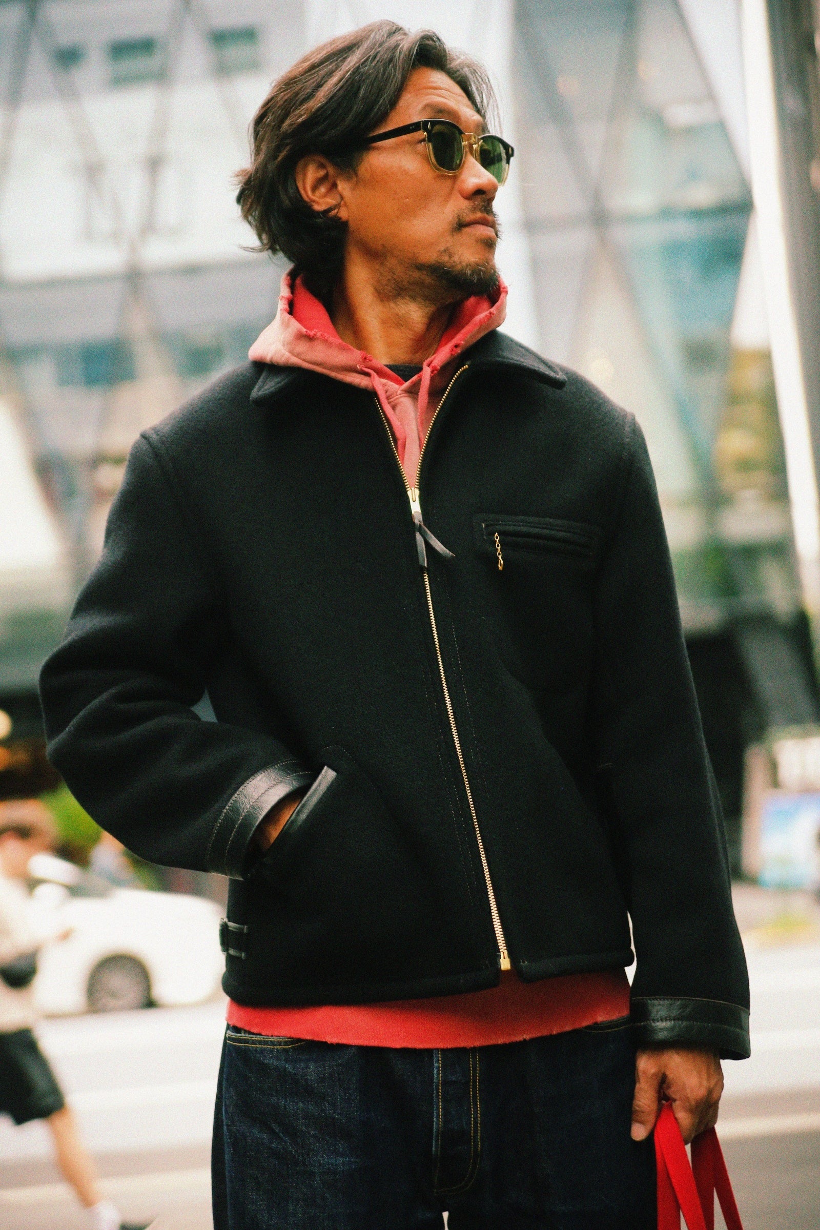 MJ25111 WOOL FIELD SPORTS JACKET - BLACK