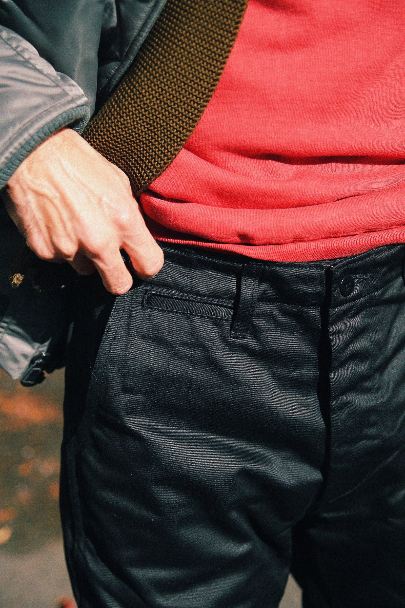 MP19010 BLUE SEAL CHINO TROUSERS - BLACK