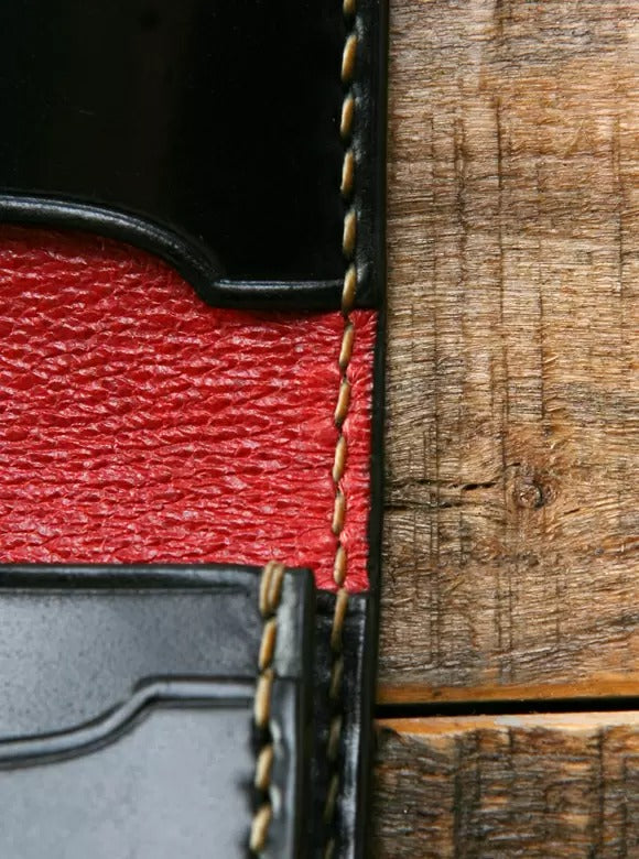 FN-C4C4-3 CORDOVAN CARD CASE - BLACK