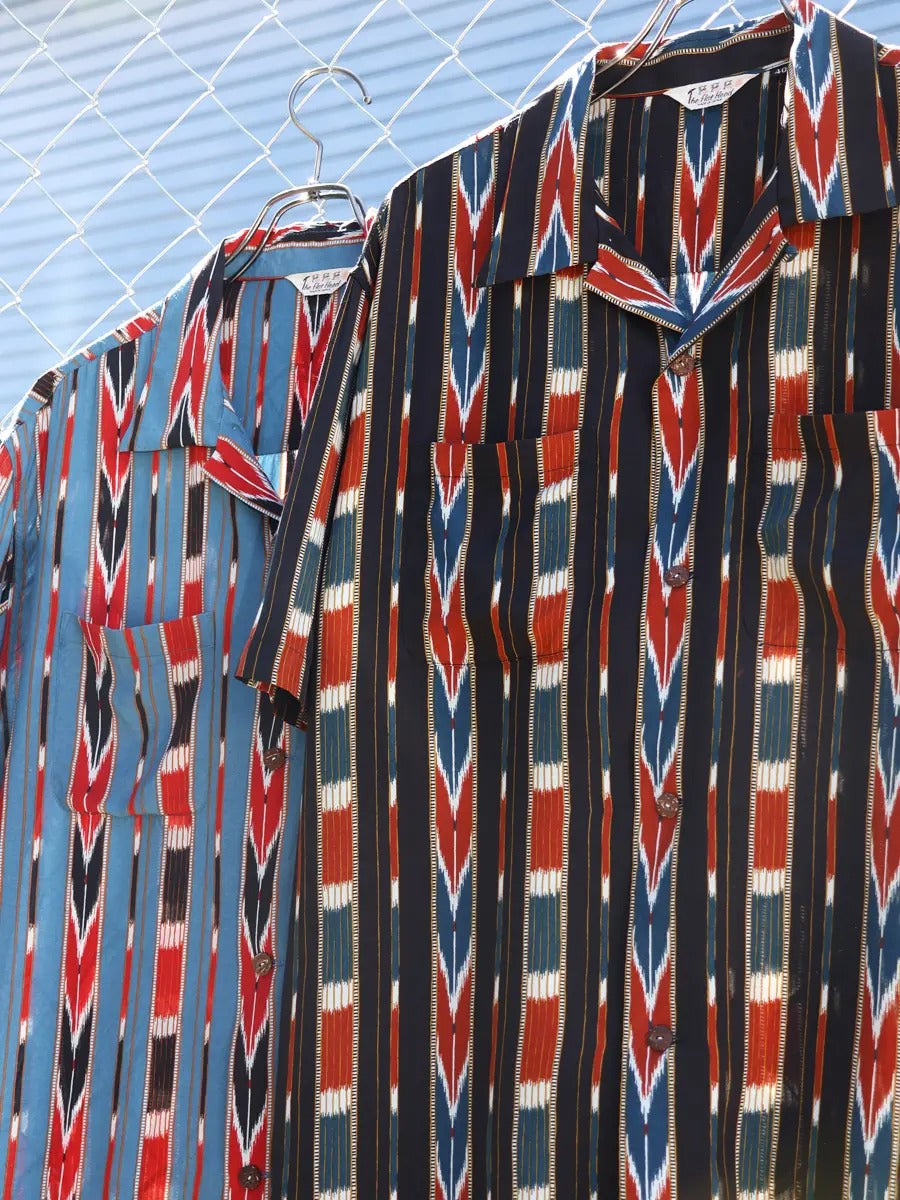 FN-SHO-005S NATIVE BORDER RAYON SHIRT - BLACK
