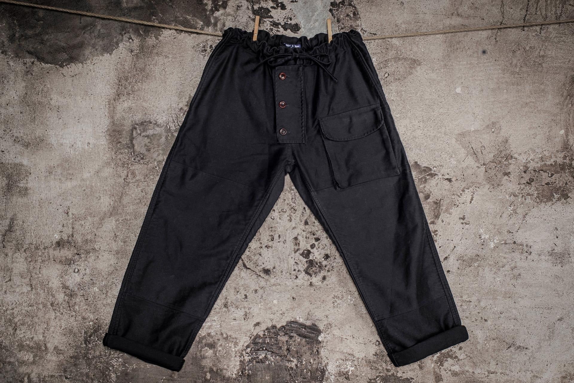 LE PANTALON SUBMARINER MOLESKINE - BLACK STONED
