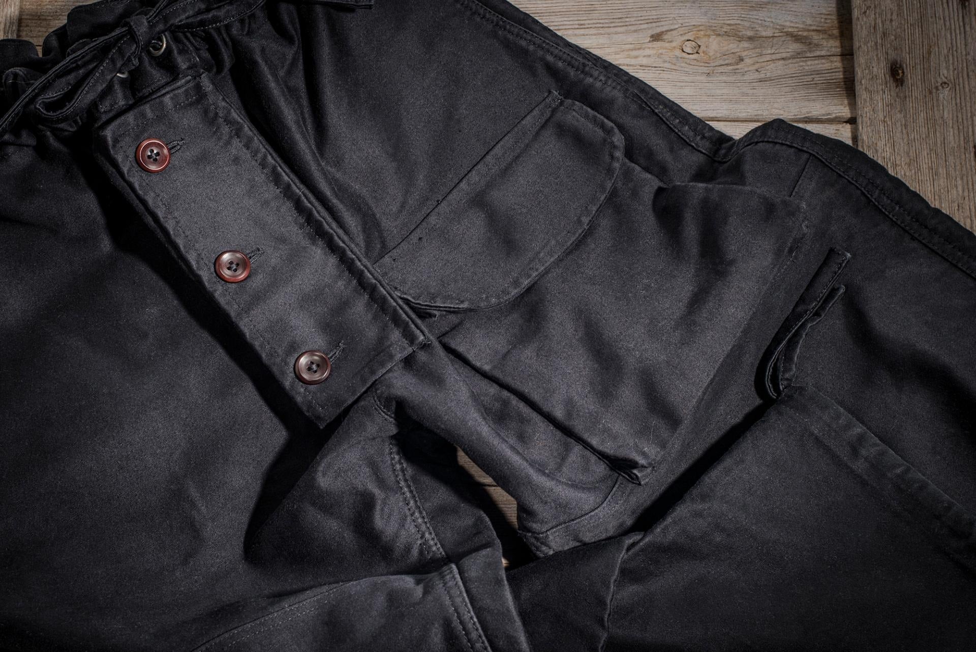 LE PANTALON SUBMARINER MOLESKINE - BLACK STONED